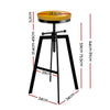 Artiss Adjustable Height Swivel Bar Stool - Black and Wood Deals499