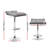 Artiss Set of 2 Fabric Bar Stools Swivel Bar Stools- Grey Chrome Deals499