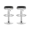 Artiss Set of 2 Backless PU Leather Bar Stools - Black and Chrome Deals499
