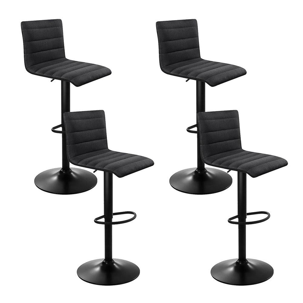 Artiss Set of 4 Faux Linen Bar Stools - Black Deals499