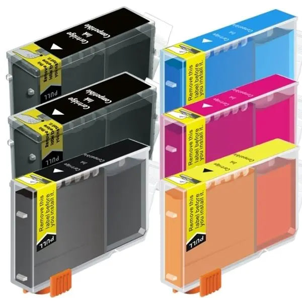 BCI-3 Black / Bci-6 Colours Compatible Inkjet Cartridge Set 6 Ink Cartridges CANON