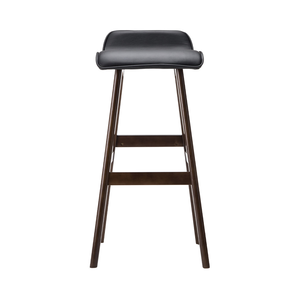 Artiss Set of 2 PU Leather Wood Wave Style Bar Stool - Black Deals499