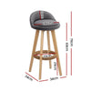 Artiss Set of 2 Fabric Backrest Bar Stools - Grey Deals499