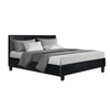 Artiss Bed Frame Double Size Base Mattress Platform Leather Wooden Black NEO Deals499