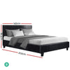 Artiss Bed Frame Double Size Base Mattress Platform Leather Wooden Black NEO Deals499