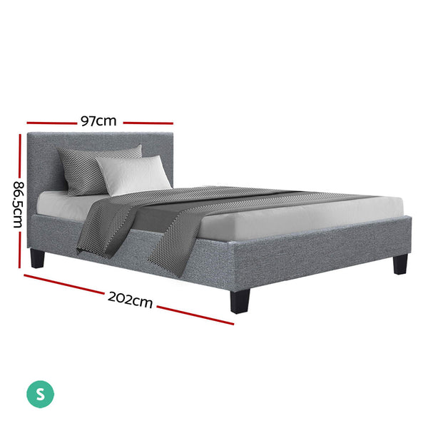 Artiss Neo Bed Frame Fabric - Grey Single Deals499