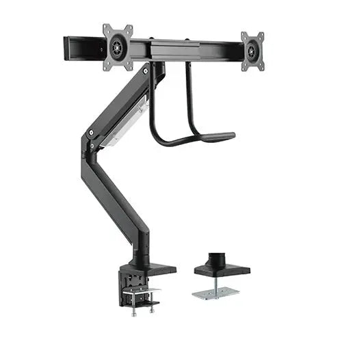 BRATECK Dual Monitors Aluminum Heavy-Duty Gas Spring Monitor Arm with Handle Fit Most 17‘-32’ Monitors Up to 8kg per screen VESA 75x75/100x100 BRATECK