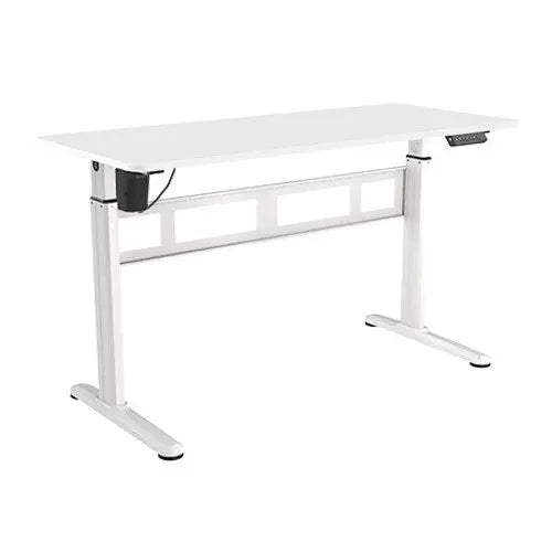 BRATECK Stylish Single-Motor Sit- Stand Desk (White) 1400x600x740~1200mm BRATECK