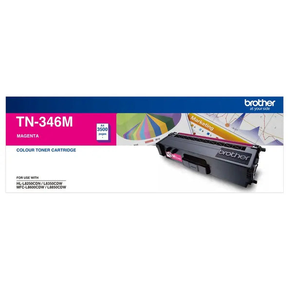 BROTHER TN-346M Colour Laser Toner- High Yield Megenta- HL-L8250CDN/8350CDW MFC-L8600CDW/L8850CDW - 3500Pages BROTHER