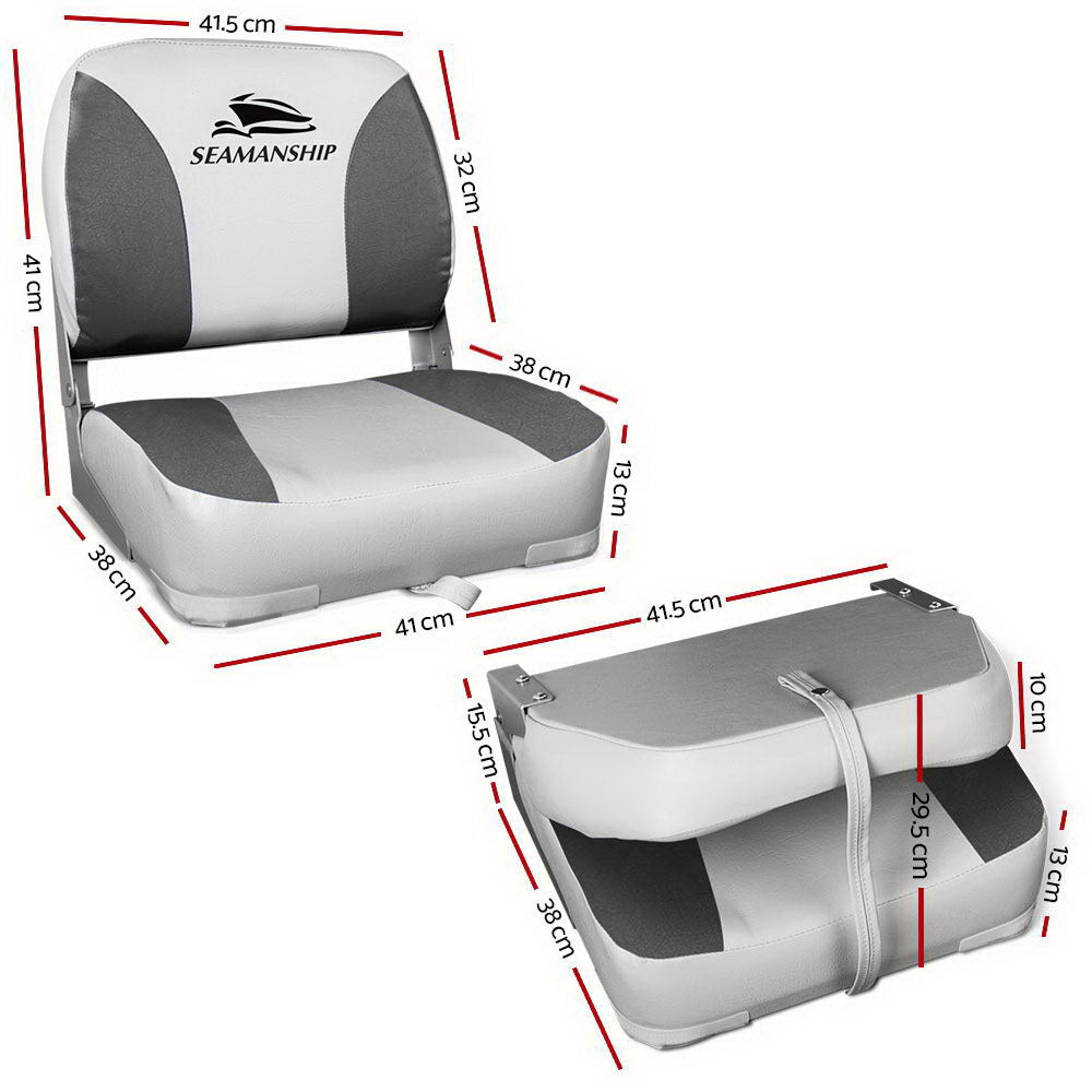 Seamanship Set of 2 Folding Swivel Boat Seats - Grey Deals499