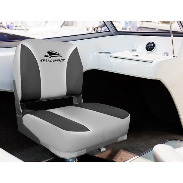 Seamanship Set of 2 Folding Swivel Boat Seats - Grey Deals499