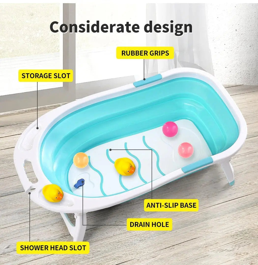 Baby Bath Tub Infant Toddlers Foldable Bathtub Folding Safety Bathing Shower GN Deals499