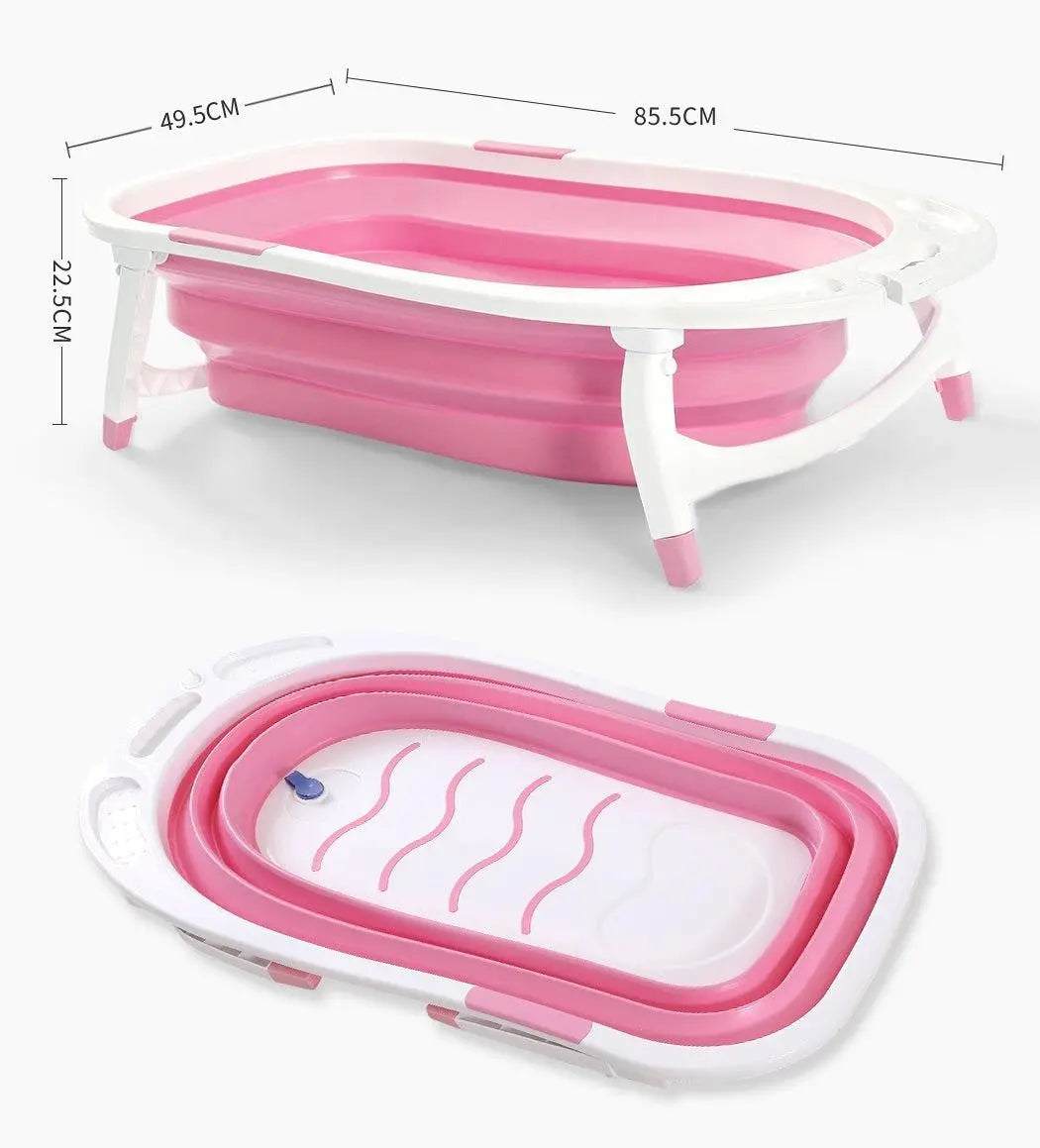 Baby Bath Tub Infant Toddlers Foldable Bathtub Folding Safety Bathing ShowerPink Deals499