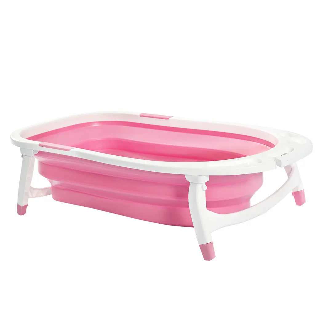 Baby Bath Tub Infant Toddlers Foldable Bathtub Folding Safety Bathing ShowerPink Deals499