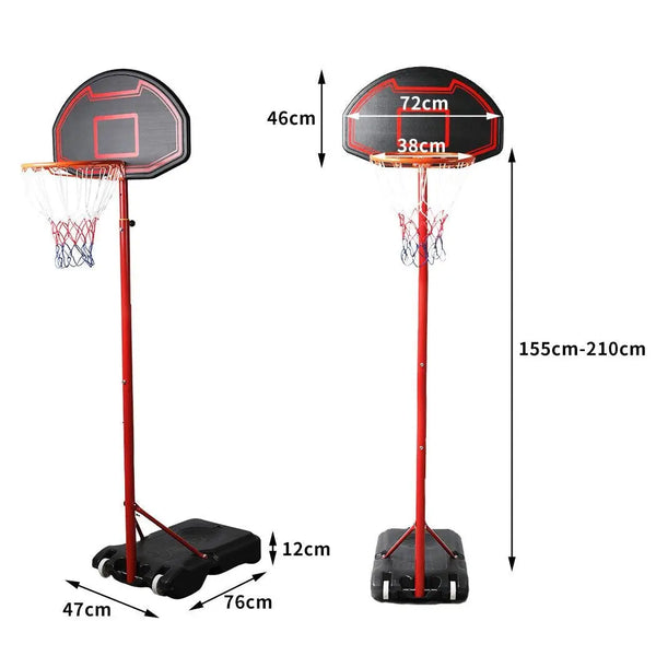 Basketball Hoop Stand System Ring Portable 2.1M Adjustable Height Kids In Ground Deals499