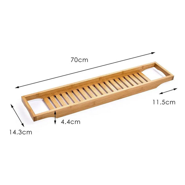 Bathroom Bamboo Bath Caddy Book Wine Glass Holder Tray Over Bathtub Rack Support Deals499