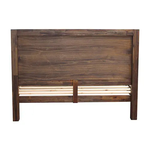 Bed Frame King Size in Solid Wood Veneered Acacia Bedroom Timber Slat in Chocolate Deals499