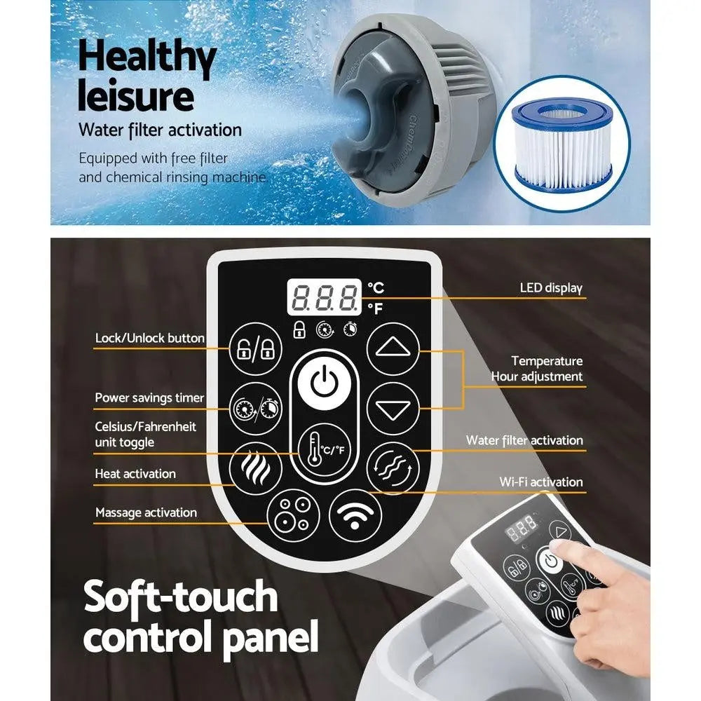 Bestway Inflatable Spa Pool Massage Hot Tub Lay-Z Bath Pools Smart App Control Deals499