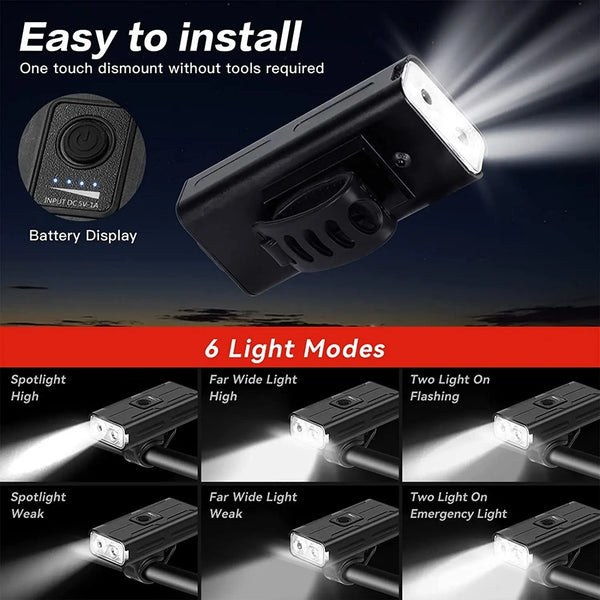 Bike 360 Light Front USB Rechargeable 1000 Lumen IPX4 Waterproof and Built in 2500mAh Powerbank Led Bicycle Lighting Deals499