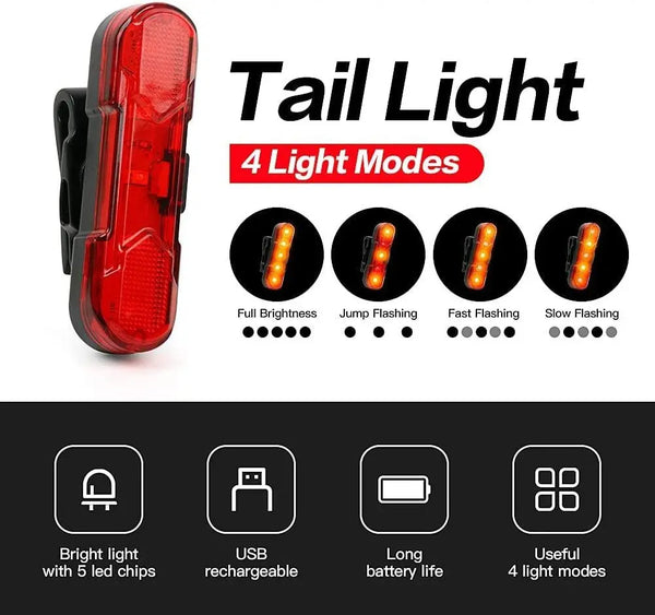Bike LED Light 550LM Front and Back USB Rechargeable with 4000mAh Power Bank and IPX4 Waterproof Deals499