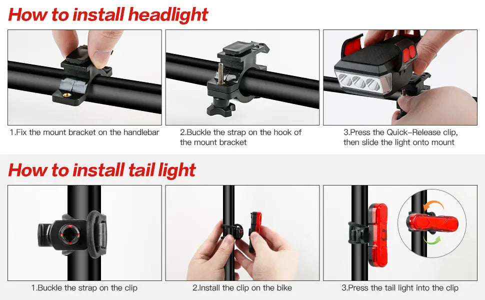 Bike LED Light 550LM Front and Back USB Rechargeable with 4000mAh Power Bank and IPX4 Waterproof Deals499