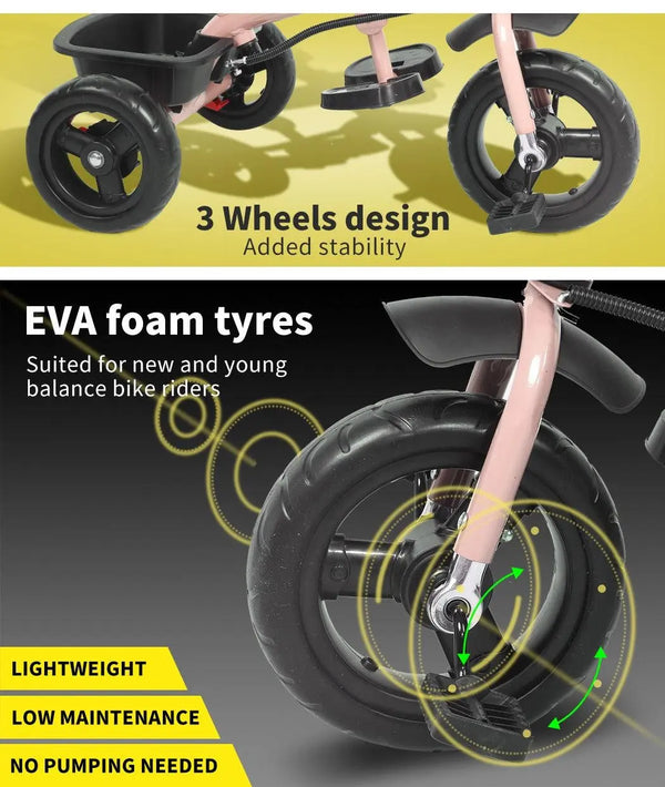 BoPeep Baby Walker Kids Tricycle Ride On Trike Toddler Balance Bicycle Pink Deals499