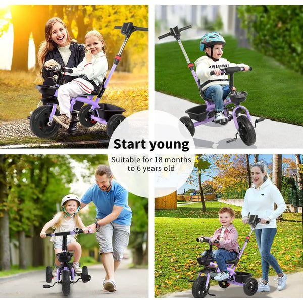 BoPeep Baby Walker Kids Tricycle Ride On Trike Toddler Balance Bicycle Pink Deals499