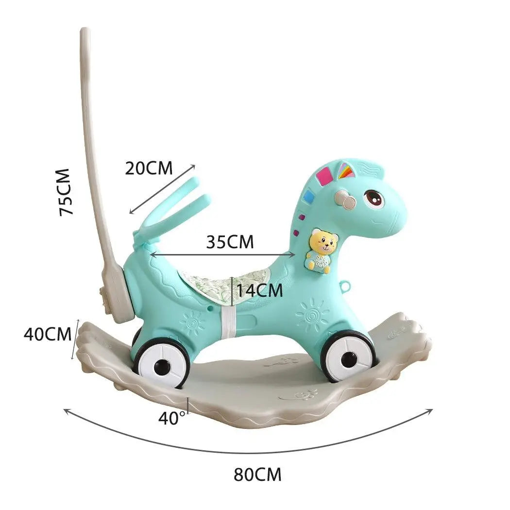 BoPeep Kids 4-in-1 Rocking Horse Toddler Baby Horses Ride On Toy Rocker Green Deals499