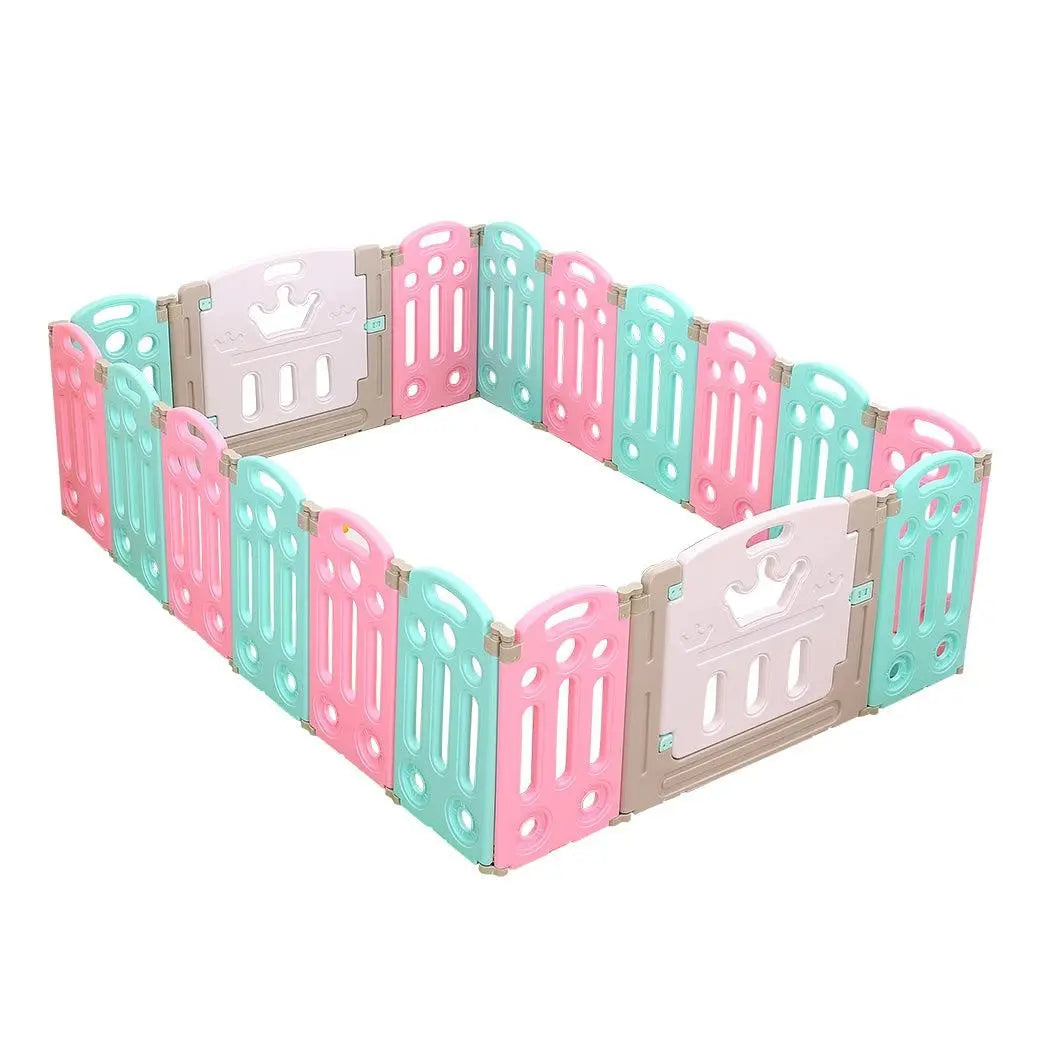 BoPeep Kids Playpen Baby Safety Gates Kid Play Pen Toddler Fence Room 14 Panels Deals499