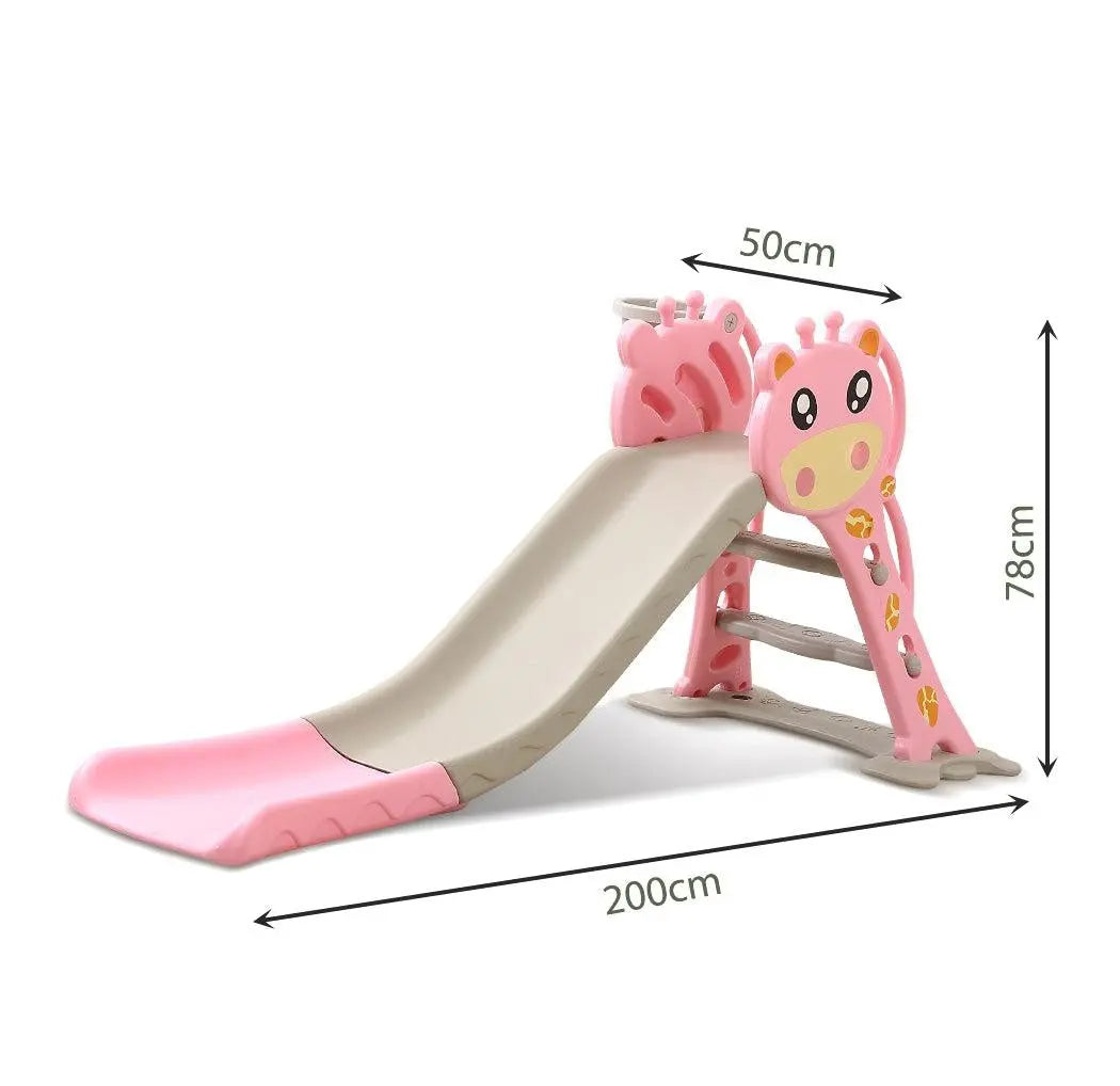 BoPeep Kids Slide Outdoor Basketball Ring Activity Center Toddlers Play Set Pink Deals499
