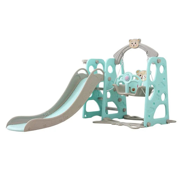BoPeep Kids Slide Swing Basketball Ring Activity Center Toddlers Play Set Blue Deals499