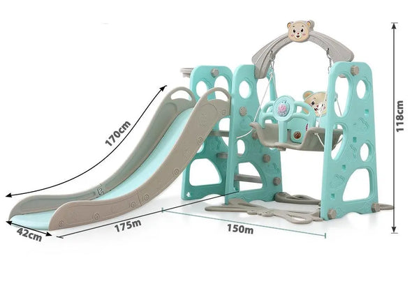 BoPeep Kids Slide Swing Basketball Ring Activity Center Toddlers Play Set Blue Deals499