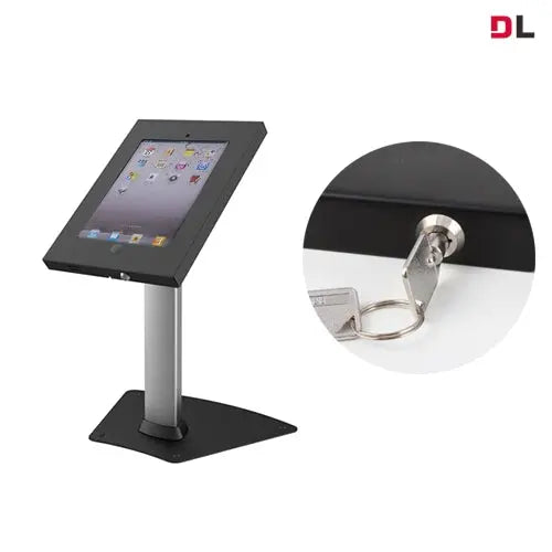 Brateck Anti-Theft Secure Enclosure Countertop Stand for iPad- Black with Adjustable Height Functio For 9.7' iPad/iPad Ai BRATECK