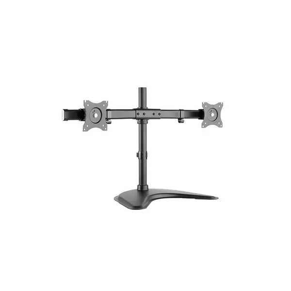 Brateck Curved Horizontal Rail Dual Monitor Array Desktop Stand Fit most 13'-27' Monitors Up to 8kg per screens. 360°Screen Rotation BRATECK