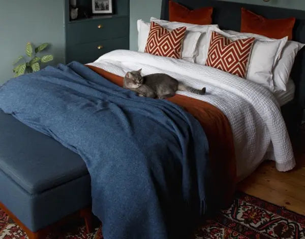 Brighton Throw - 100% NZ Wool - Navy Deals499