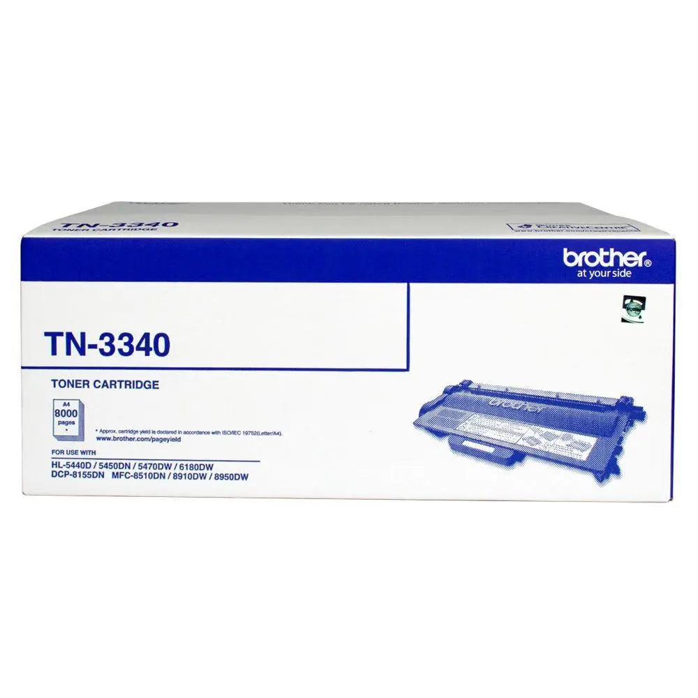 Brother TN-3340 Mono Laser toner - High yield - HL-5440D/5450DN/5470DW/6180DW & MFC-8510DN/8910DW/8950DW & DCP-8155DN- up to 8000 pages BROTHER