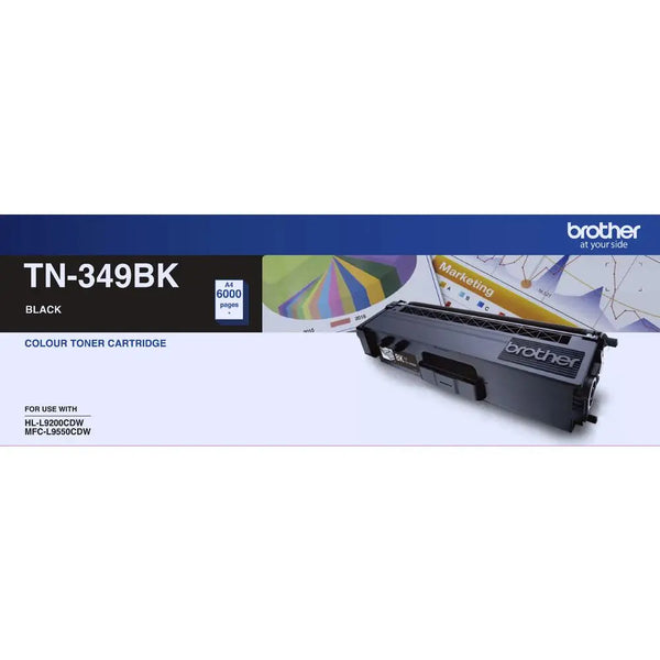 Brother TN-349BK Super High Yield Black Toner- HL-L9200CDW MFC-L9550CDW - 6000Pages BROTHER