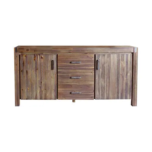 Buffet Sideboard in Chocolate Colour Constructed with Solid Acacia Wooden Frame Storage Cabinet with Drawers Deals499
