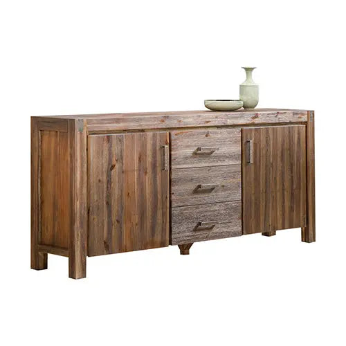 Buffet Sideboard in Chocolate Colour Constructed with Solid Acacia Wooden Frame Storage Cabinet with Drawers Deals499