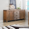 Buffet Sideboard in Chocolate Colour Constructed with Solid Acacia Wooden Frame Storage Cabinet with Drawers Deals499
