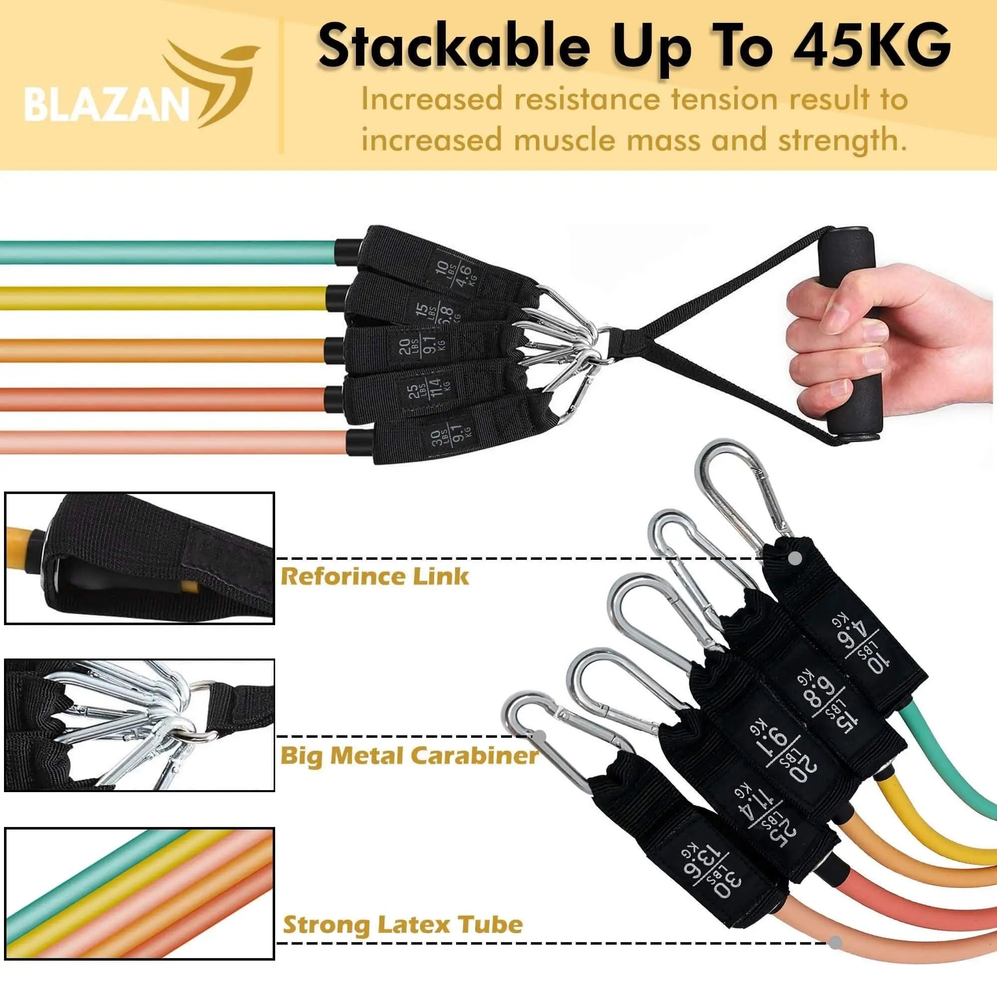 Bundle 15 Pcs Resistance Tube Booty Bands Set Apple Green Pink Purple Deals499