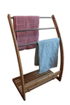 CARLA HOME Bamboo Towel Bar Metal Holder Rack 3-Tier Freestanding and Bottom shelf for Bathroom Deals499
