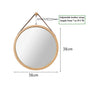 CARLA HOME Hanging Round Wall Mirror 38 cm - Solid Bamboo Frame and Adjustable Leather Strap for Bathroom and Bedroom Deals499