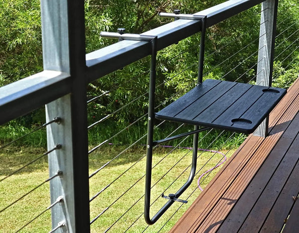 CARLA HOME Shelf Wood Grain Finish Balcony Table Deals499