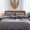 Cosy Club Duvet Cover Quilt Set Flat Cover Pillow Case Essential Black Double Deals499