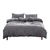 Cosy Club Duvet Cover Quilt Set Flat Cover Pillow Case Essential Black Double Deals499