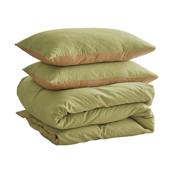 Cosy Club Duvet Cover Quilt Set Double Flat Cover Pillow Case Yellow Inspired Double Deals499