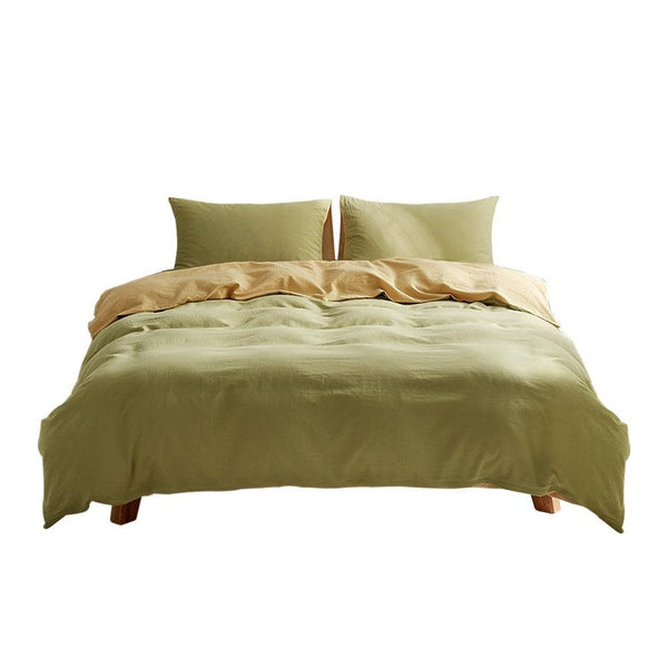 Cosy Club Duvet Cover Quilt Set Double Flat Cover Pillow Case Yellow Inspired Double Deals499