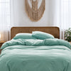 Cosy Club Duvet Cover Quilt Set Flat Cover Pillow Case Essential Green King Deals499