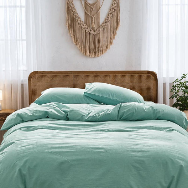 Cosy Club Duvet Cover Quilt Set Flat Cover Pillow Case Essential Green King Deals499